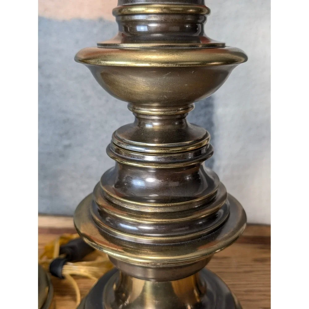 Vintage Westwood Industries Brass Stiffel Style Table Lamps Pair Hollywood Glam